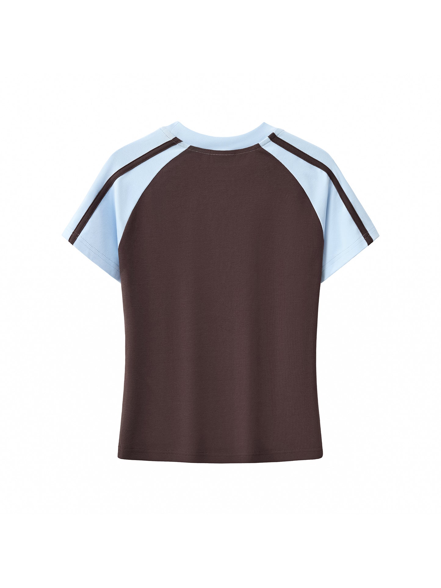 Contrast Stripes Bodycon Raglan Sleeve T-Shirt