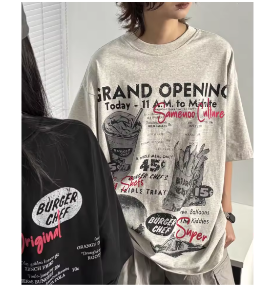 Vintage Print T-Shirt Punk High Street Basics Y2k Harajuku Aesthetic