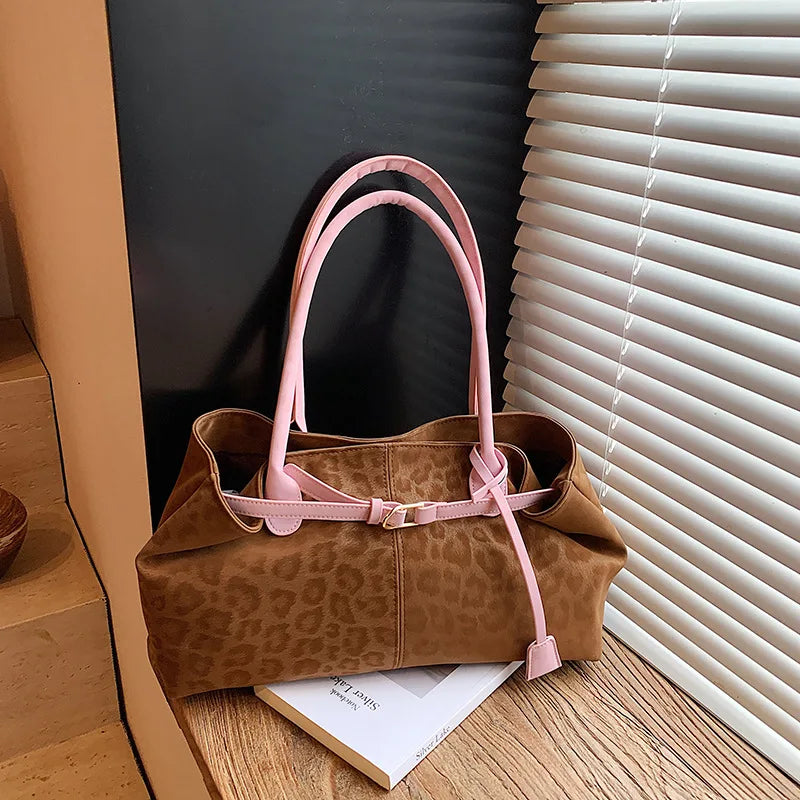 Leopard Print Slouchy Tote Bag