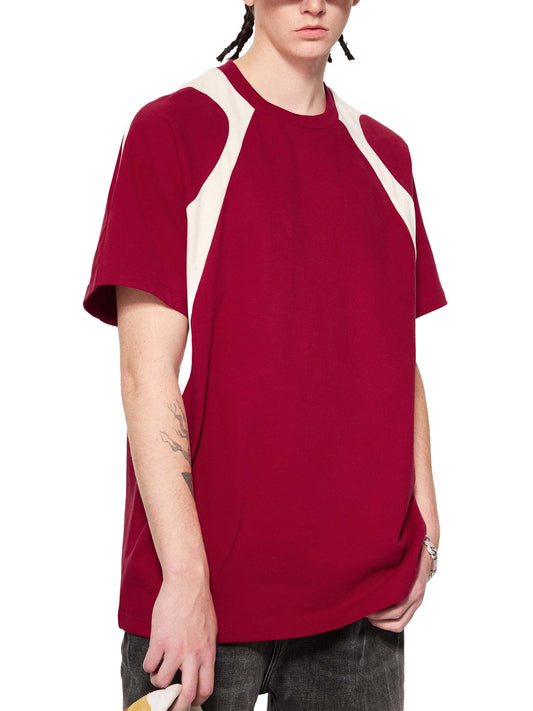 Contrast Panel Cotton T-Shirt