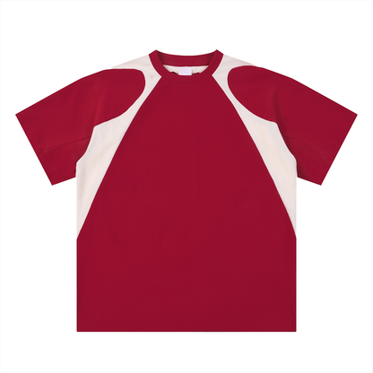 Contrast Panel Cotton T-Shirt