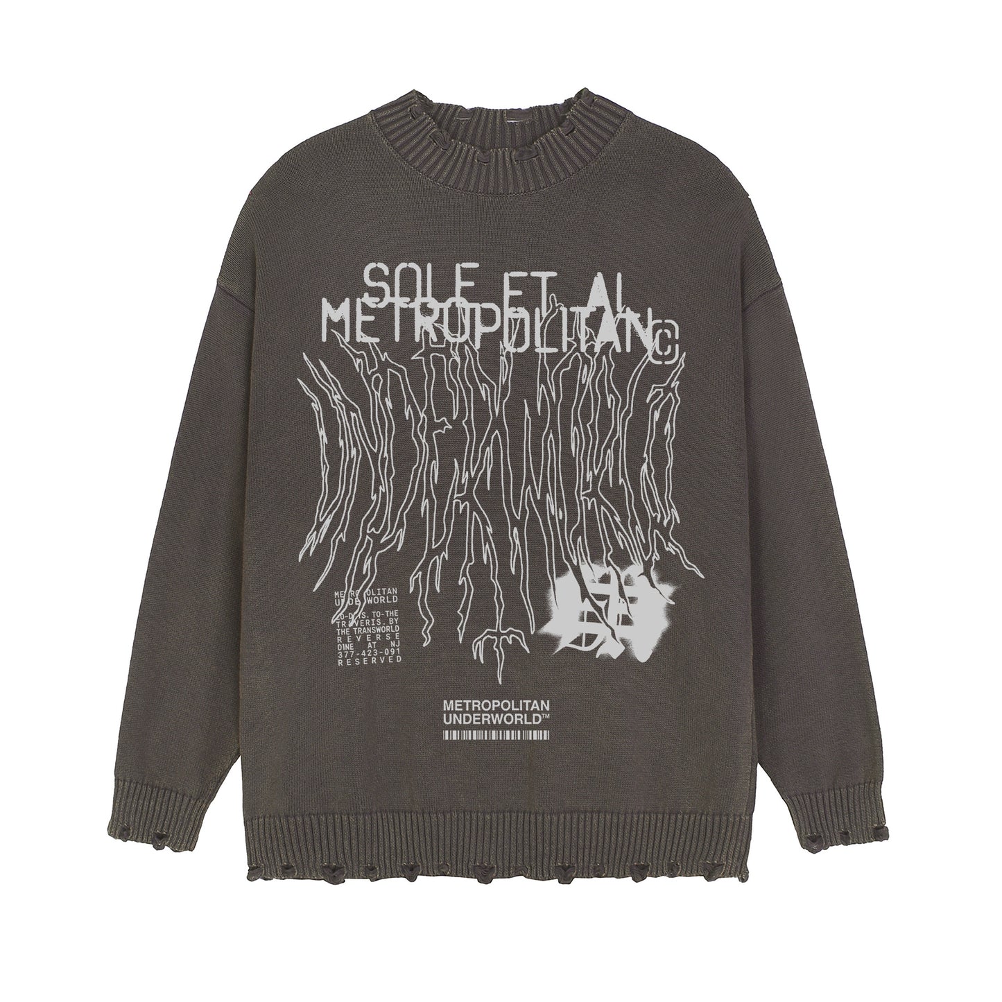 Vintage Washed Hand-Frayed Sweater