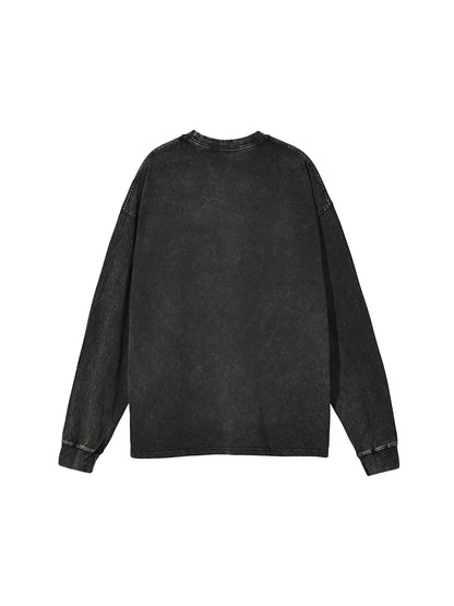 Acid Wash Oversize Long Sleeve T-Shirt
