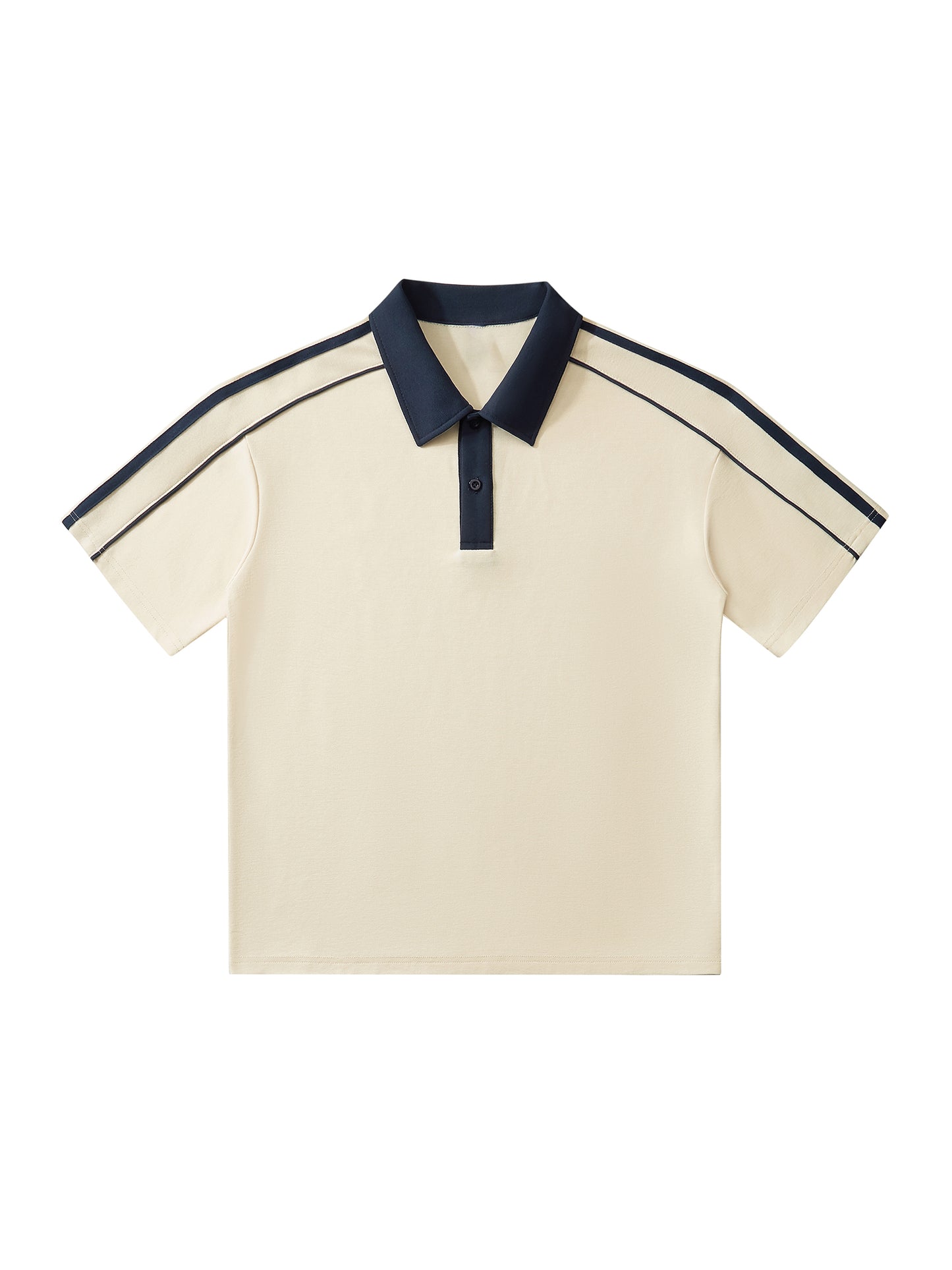 Contrast Collar Short-Sleeve Polo Shirt