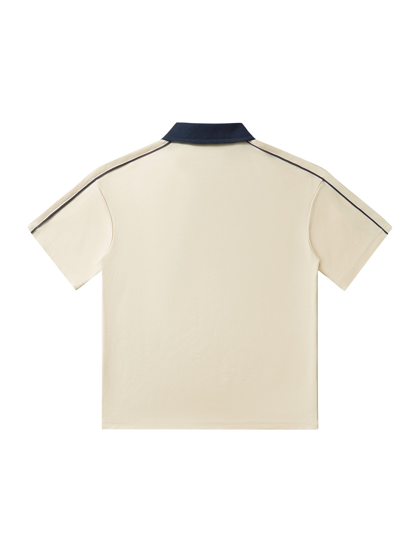Contrast Collar Short-Sleeve Polo Shirt