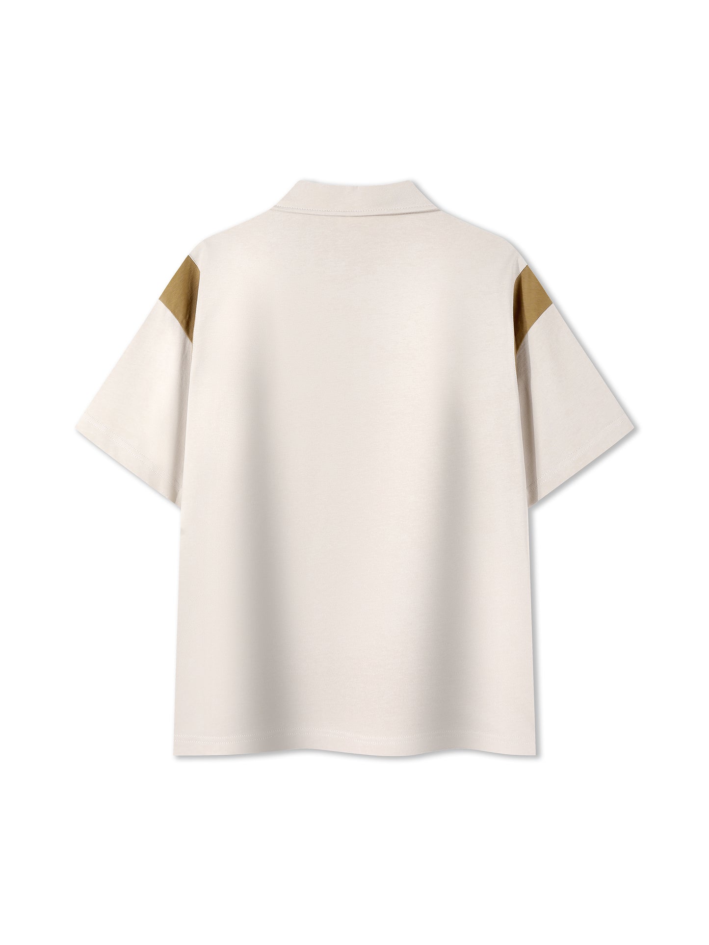 Contrast Panel Cotton Polo Shirt