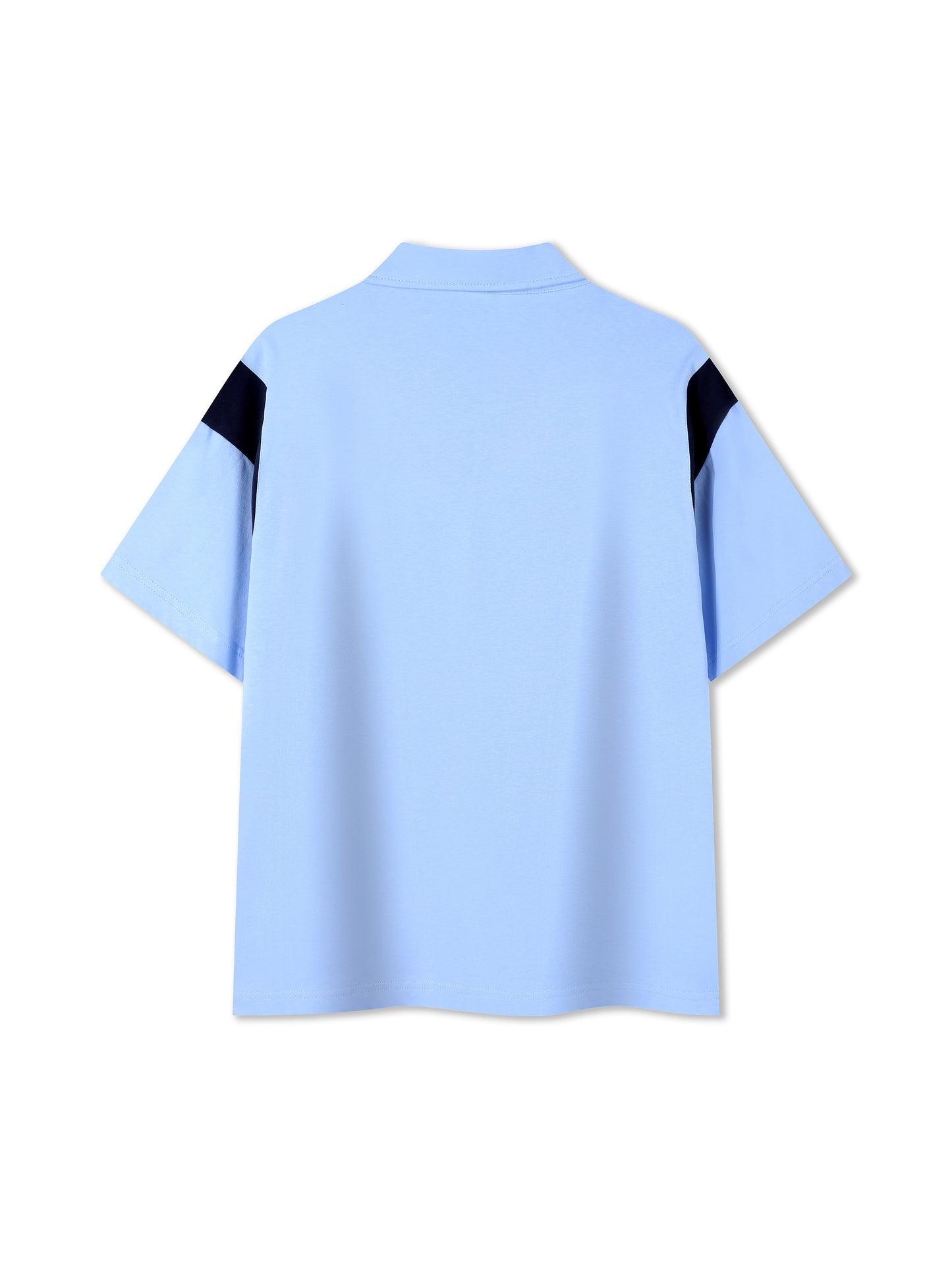 Contrast Panel Cotton Polo Shirt