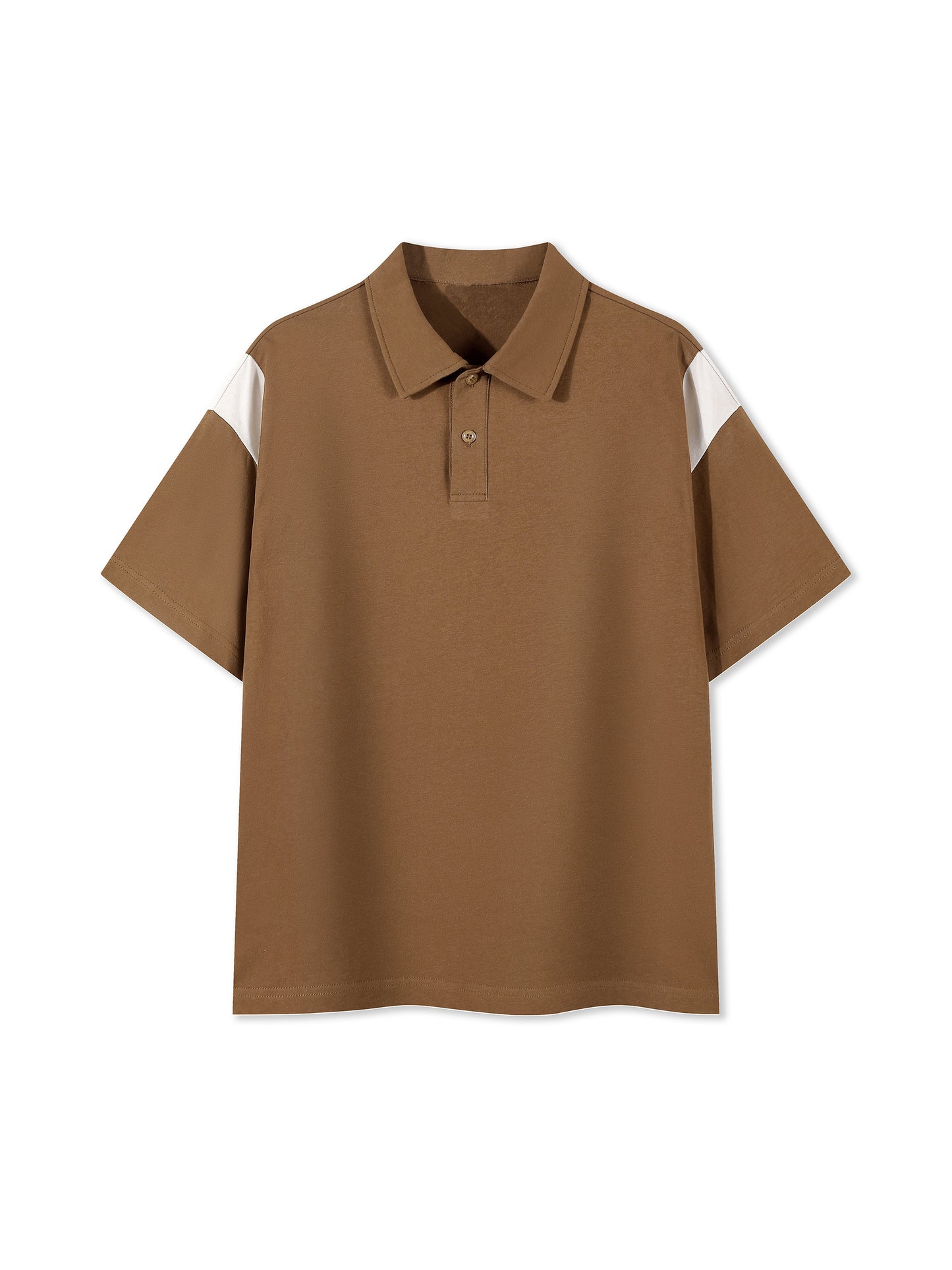 Contrast Panel Cotton Polo Shirt