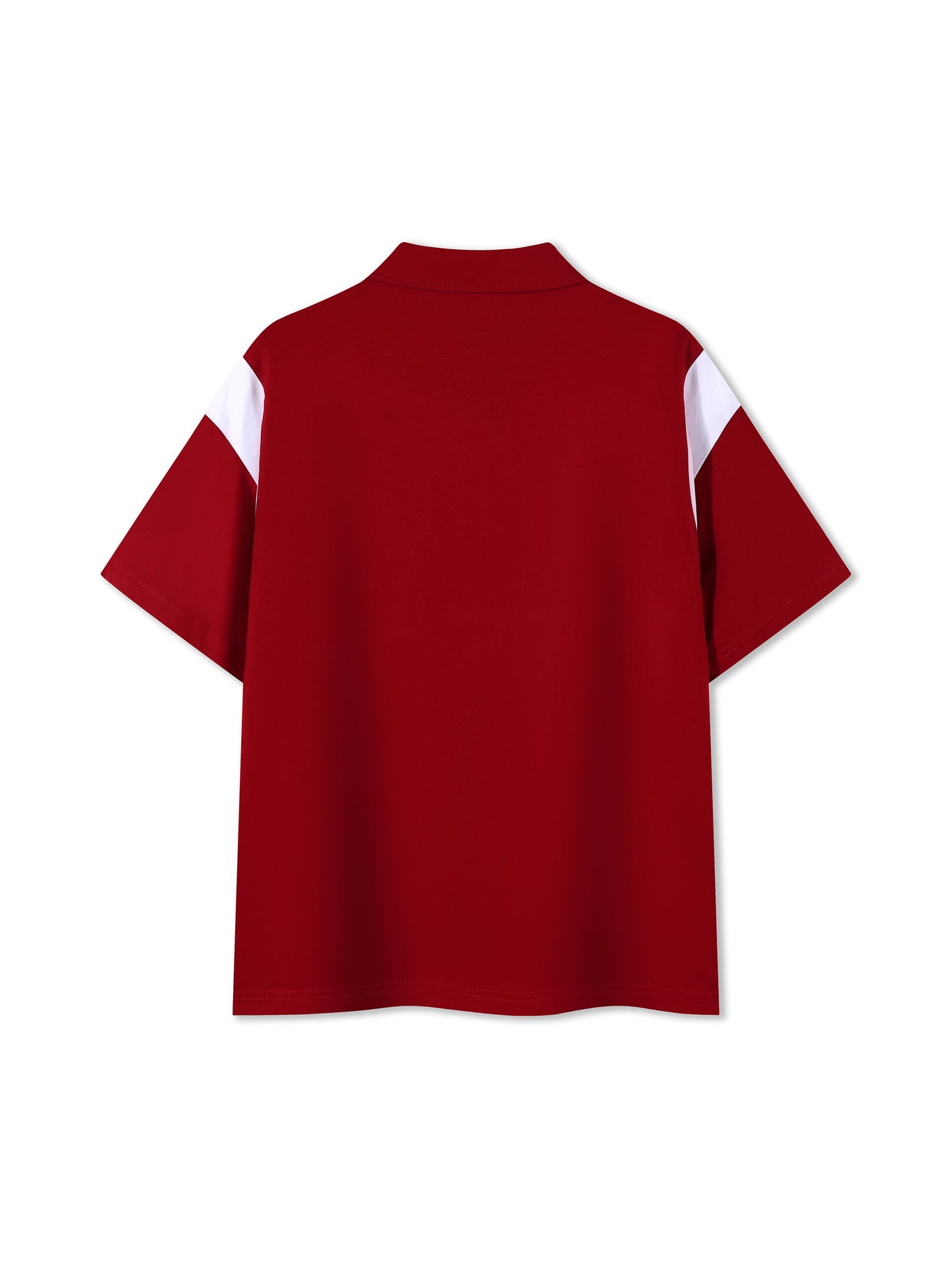 Contrast Panel Cotton Polo Shirt