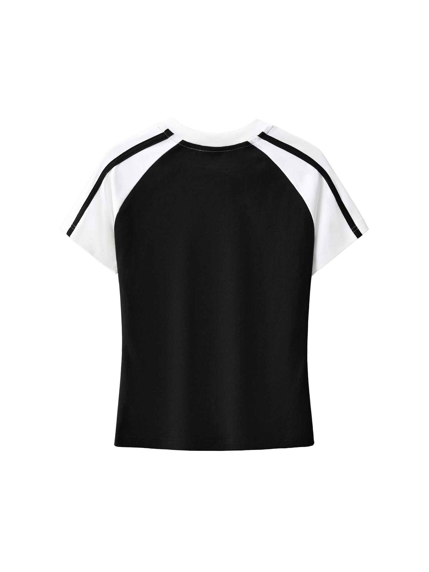 Contrast Stripes Bodycon Raglan  Sleeve T-Shirt