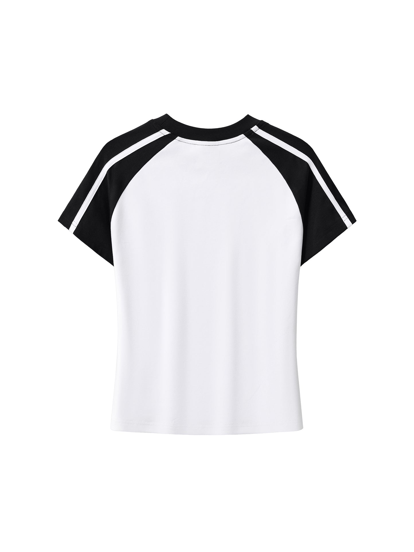 Contrast Stripes Bodycon Raglan  Sleeve T-Shirt