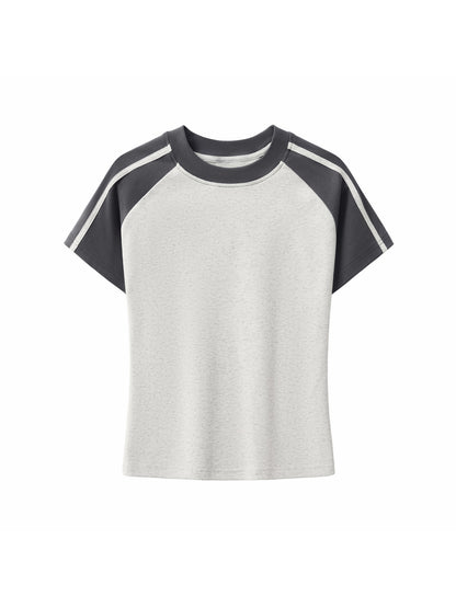 Contrast Stripes Bodycon Raglan  Sleeve T-Shirt