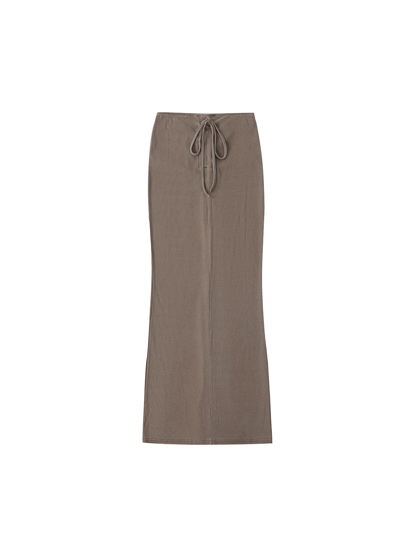 Dyed Washed Drawstring Maxi Skirt