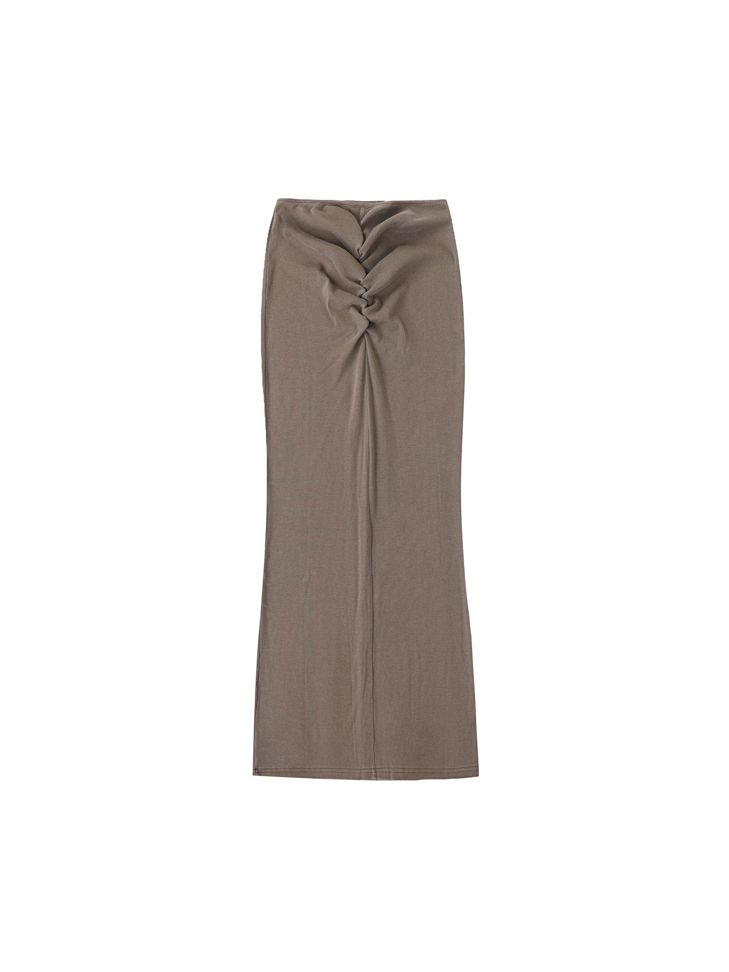 Dyed Washed Drawstring Maxi Skirt