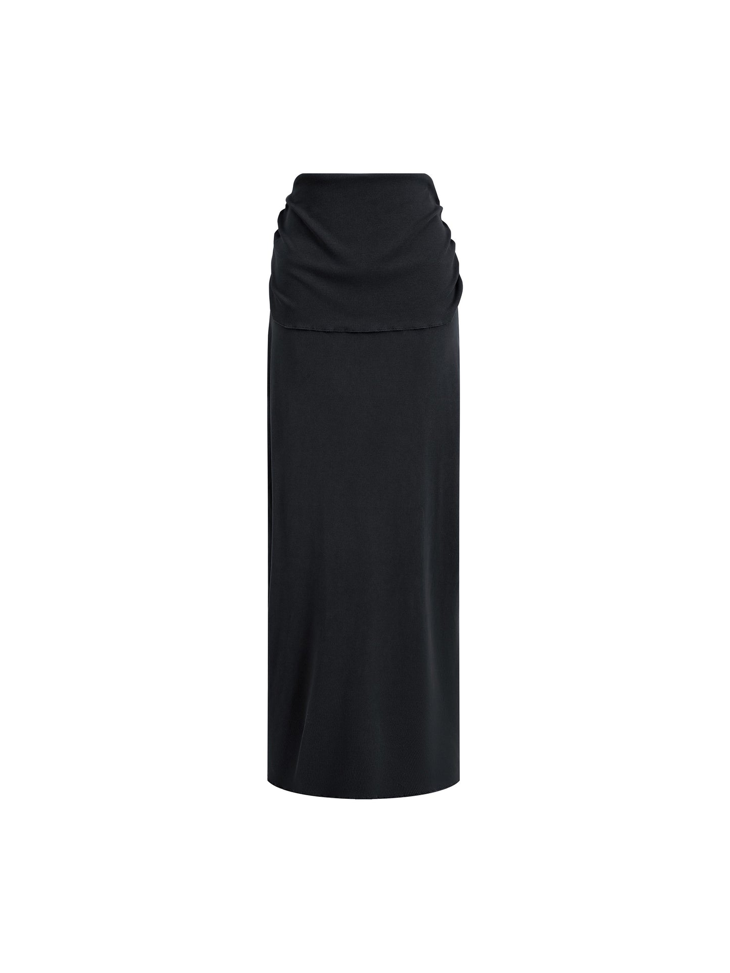 Dyed Washed Straight Hip-Hugging Slim Maxi Skirt