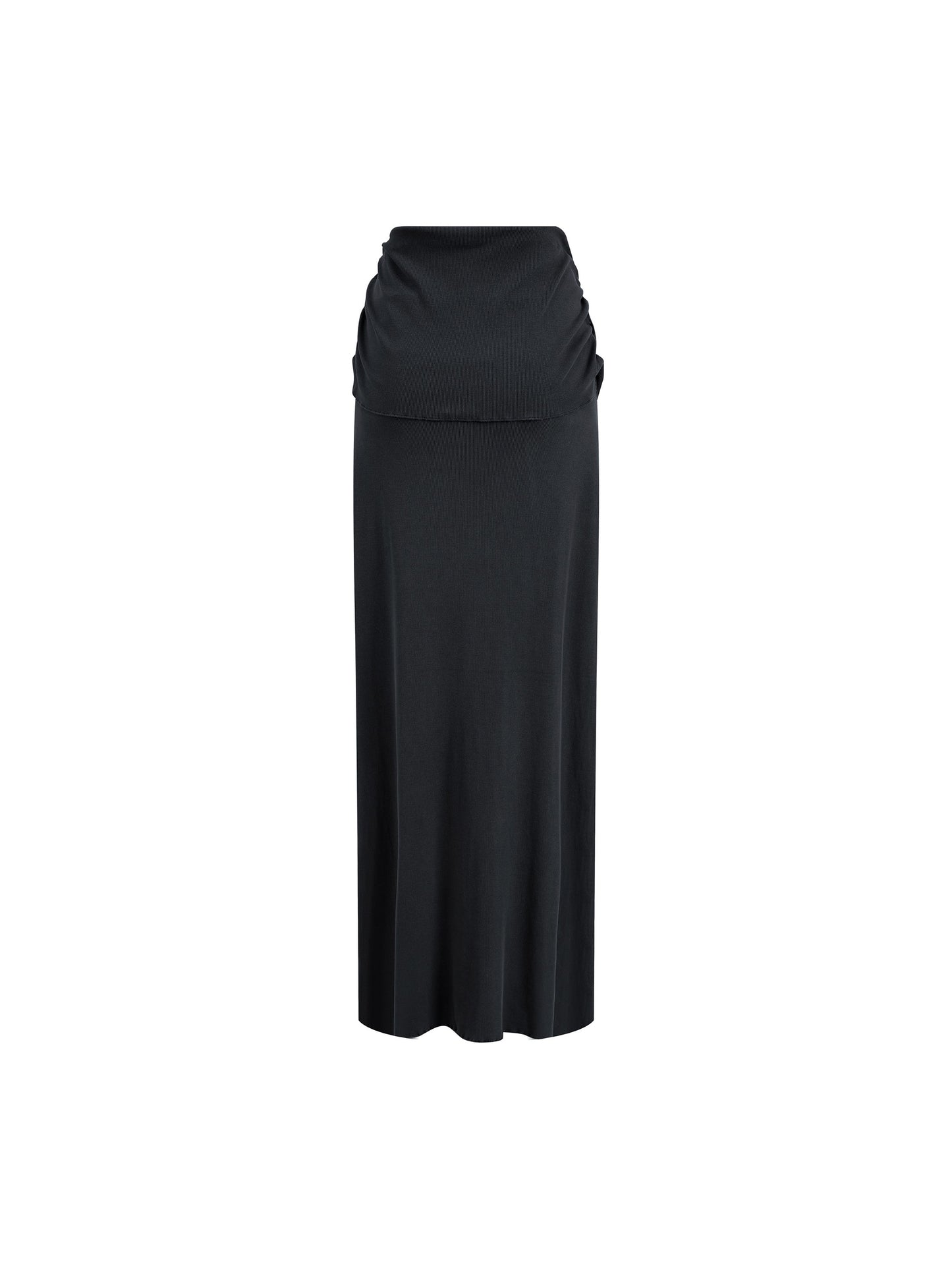 Dyed Washed Straight Hip-Hugging Slim Maxi Skirt