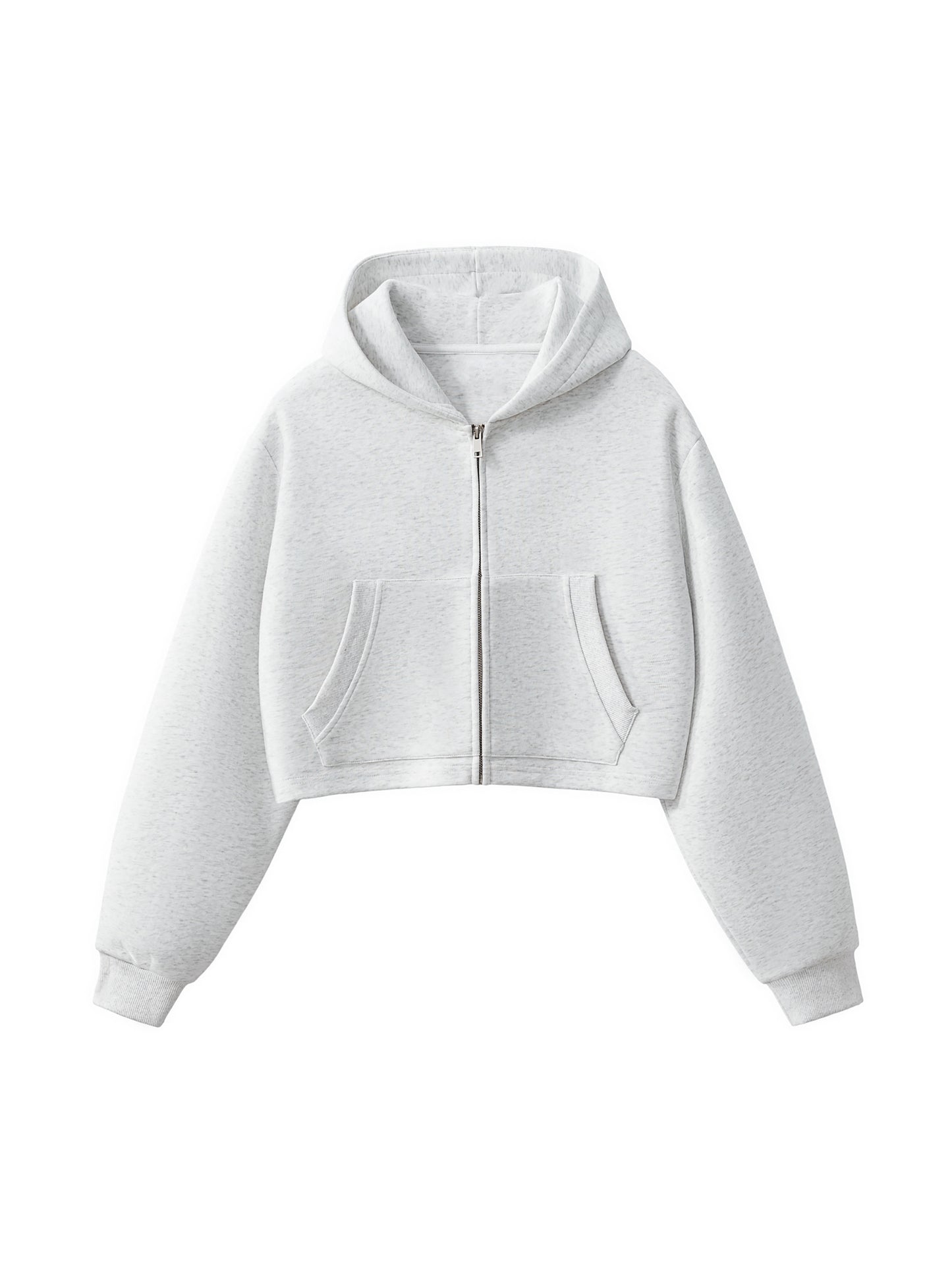Essential Cropped Zip-Up Hoodie