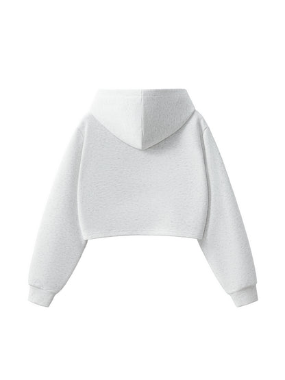Essential Cropped Zip-Up Hoodie