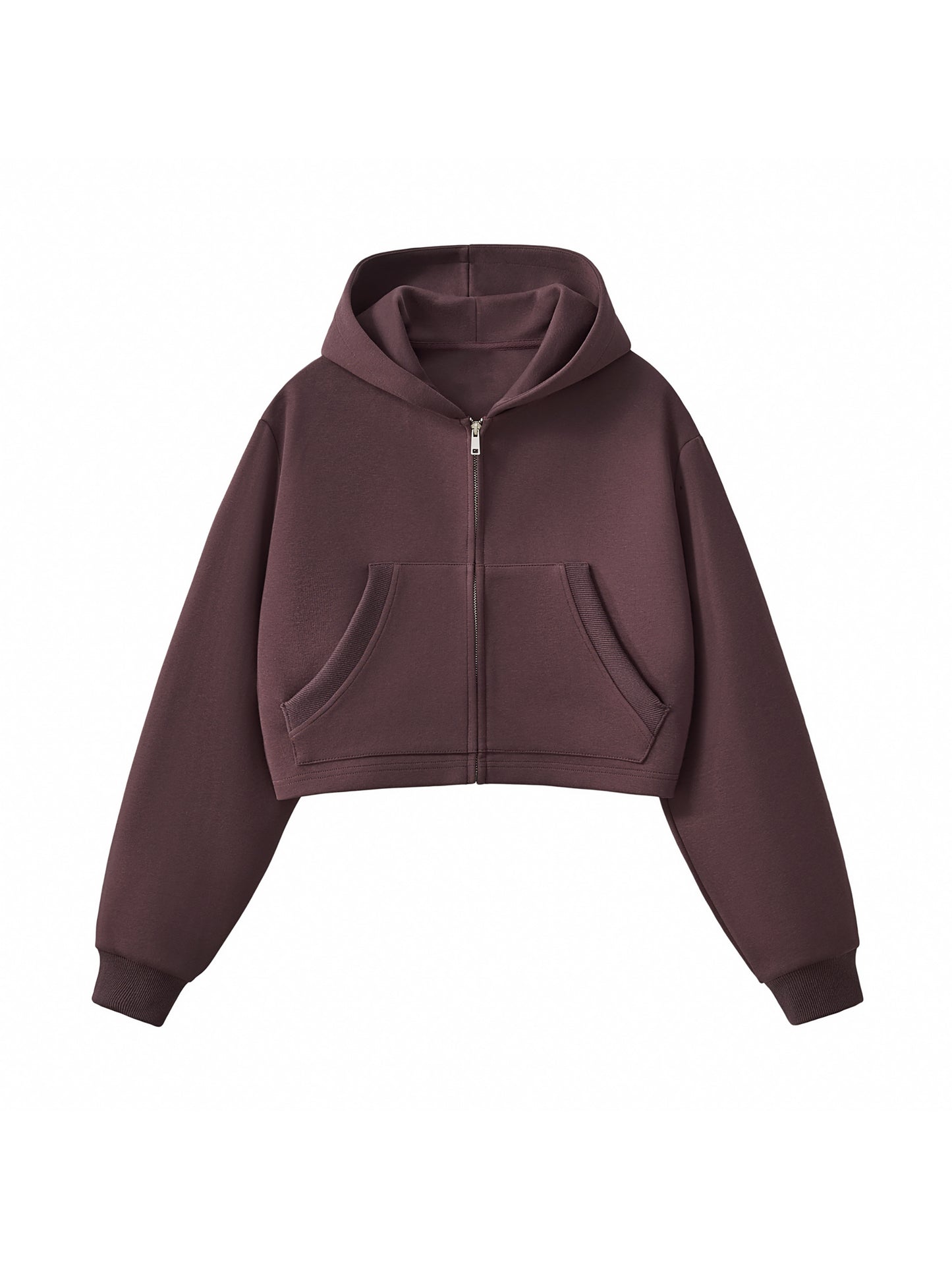 Essential Cropped Zip-Up Hoodie