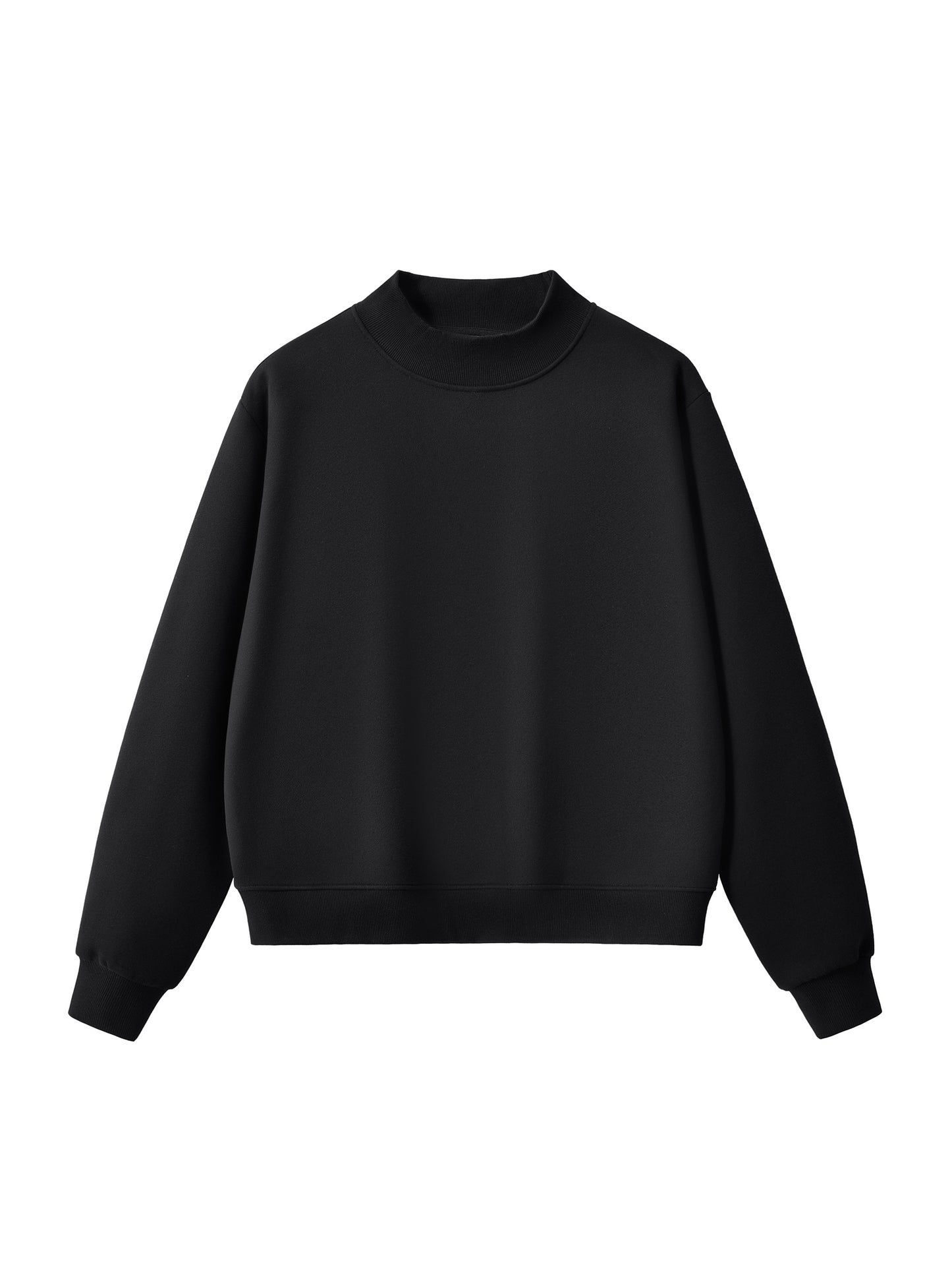 Essential Fleece Mock-Neck Crew Sweatshirt