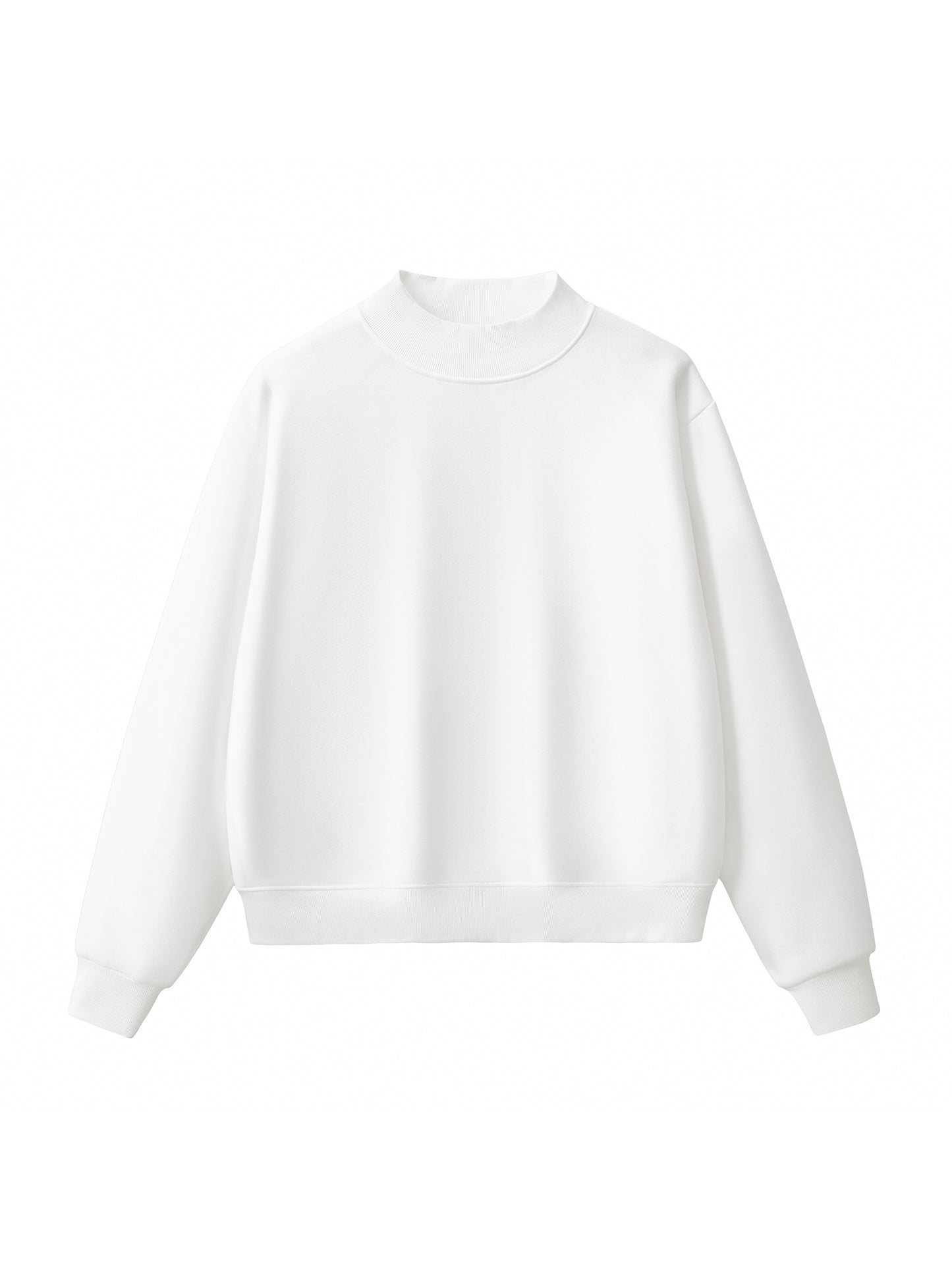 Essential Fleece Mock-Neck Crew Sweatshirt