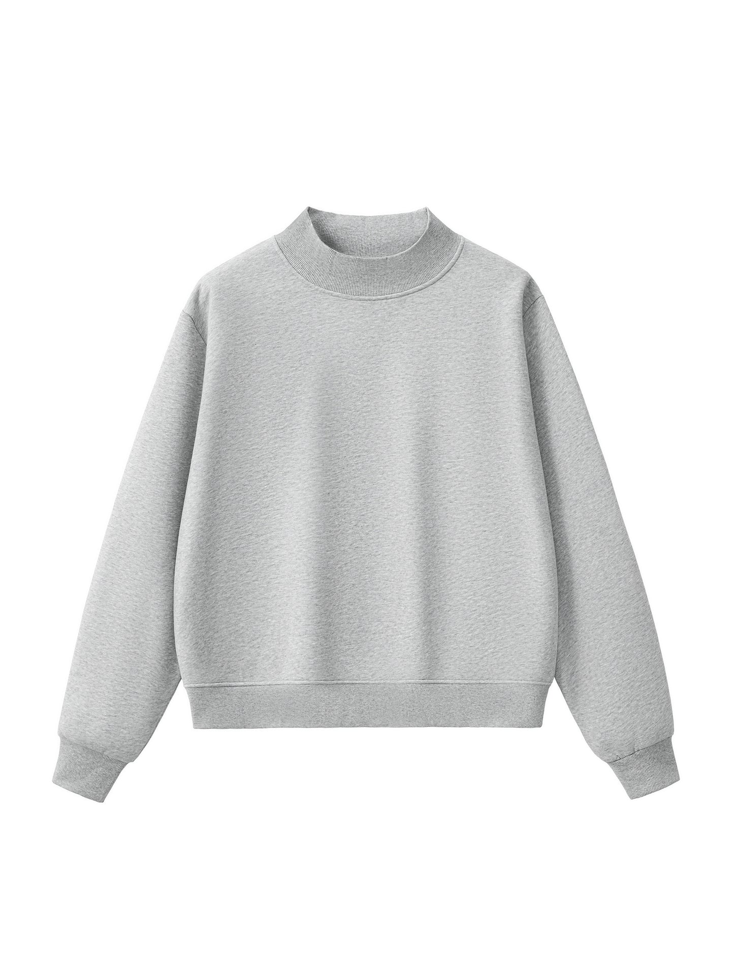 Essential Fleece Mock-Neck Crew Sweatshirt