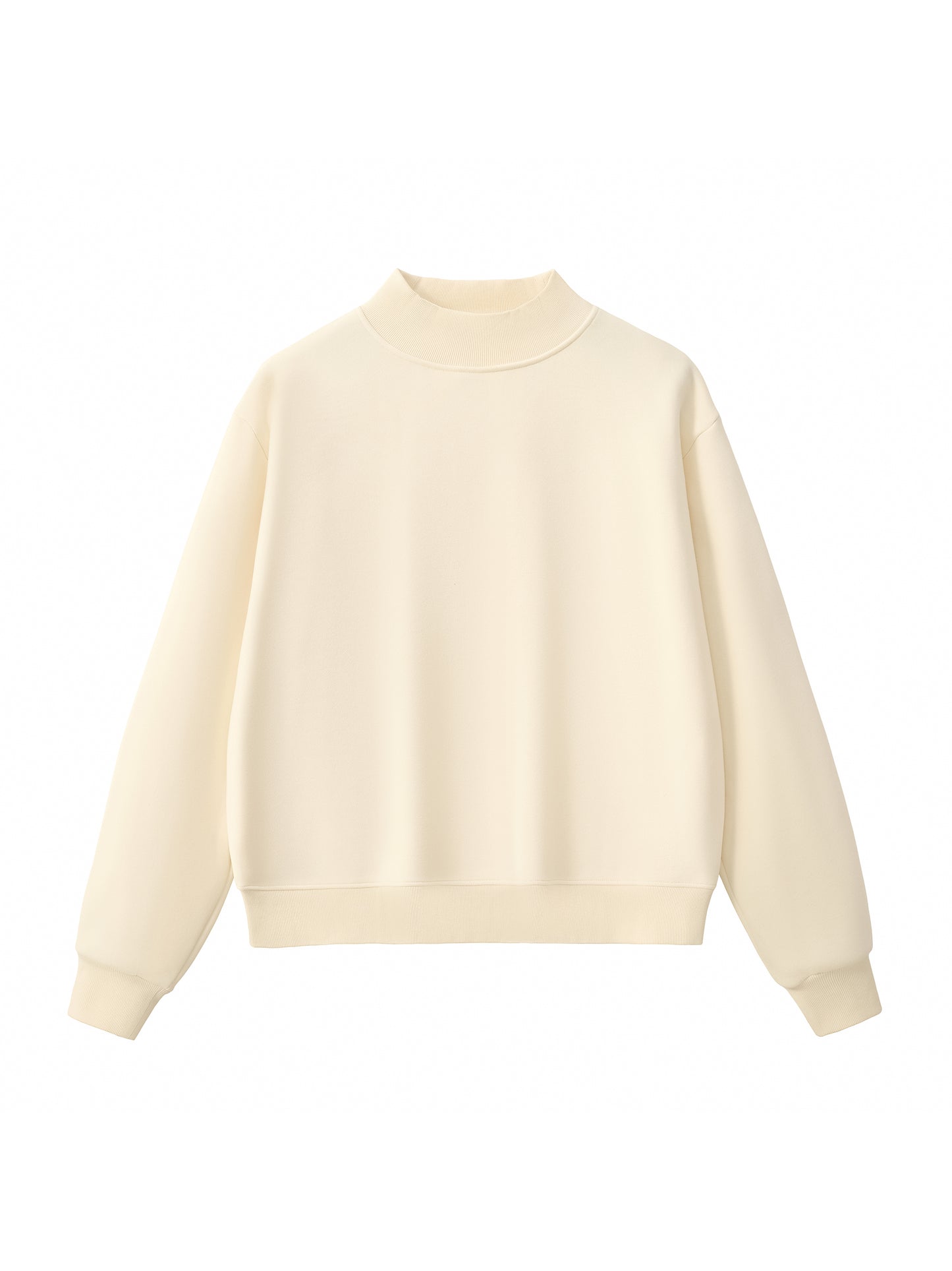 Essential Fleece Mock-Neck Crew Sweatshirt