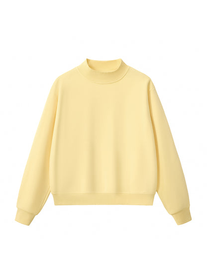 Essential Fleece Mock-Neck Crew Sweatshirt