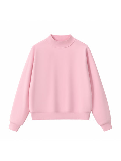 Essential Fleece Mock-Neck Crew Sweatshirt