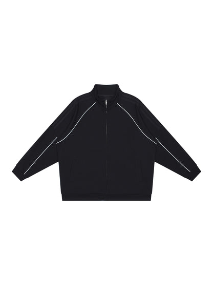 Reflection Striped Raglan Sleeve Jacket