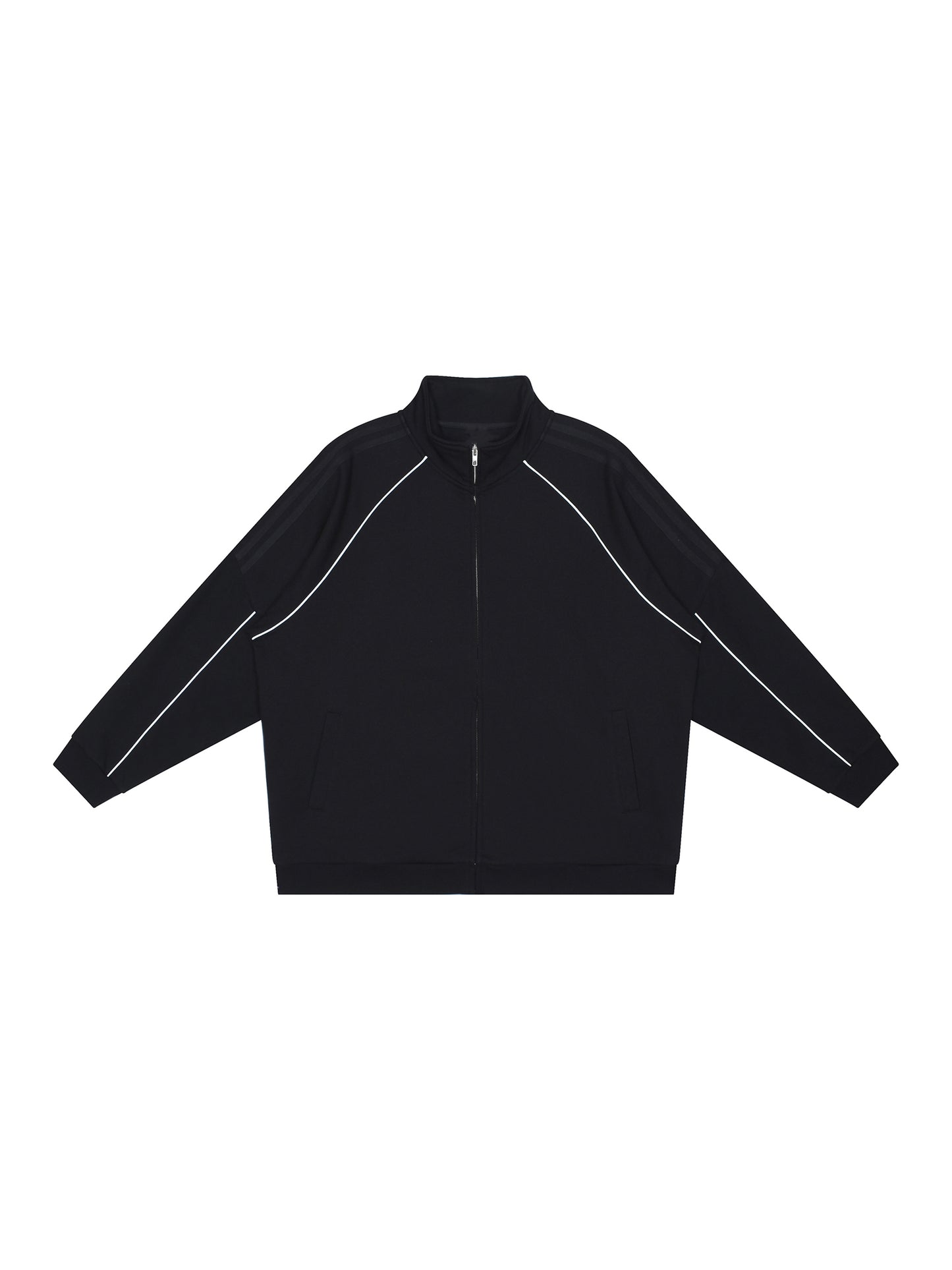 Reflection Striped Raglan Sleeve Jacket