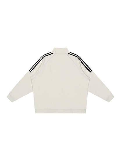 Reflection Striped Raglan Sleeve Jacket
