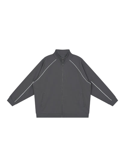 Reflection Striped Raglan Sleeve Jacket