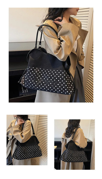 Polka Dot Hobo Shoulder Bag