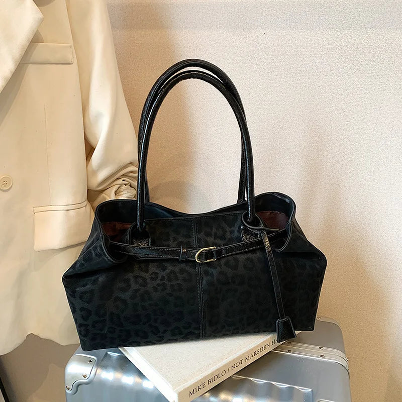Leopard Print Slouchy Tote Bag