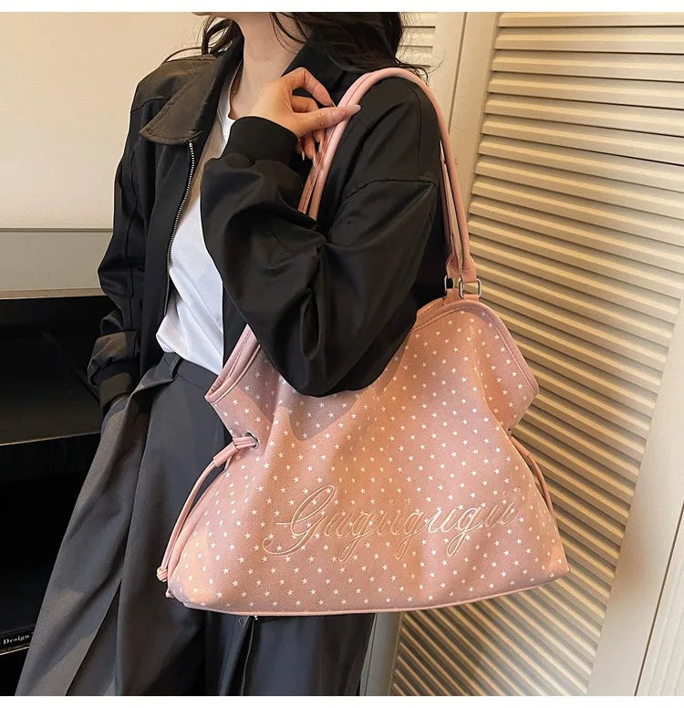 Polka Dot Hobo Shoulder Bag