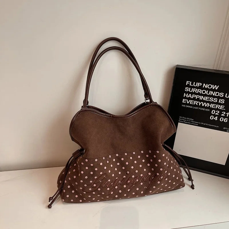 Polka Dot Hobo Shoulder Bag