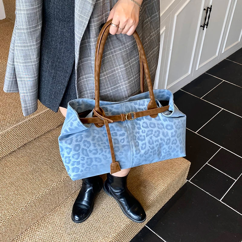 Leopard Print Slouchy Tote Bag