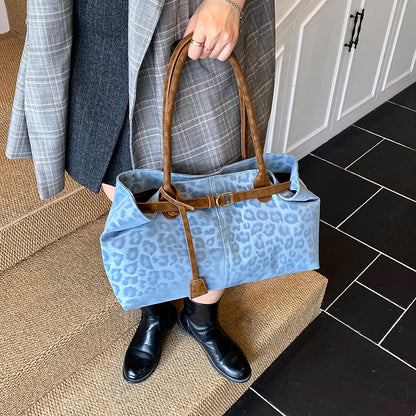 Leopard Print Slouchy Tote Bag