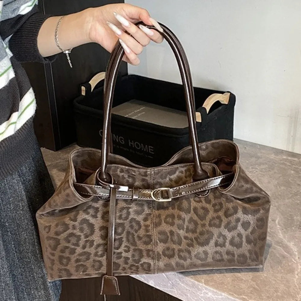 Leopard Print Slouchy Tote Bag