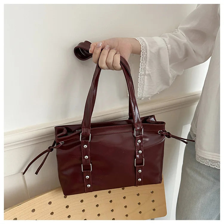 Women's Retro Leather Tote Bag
