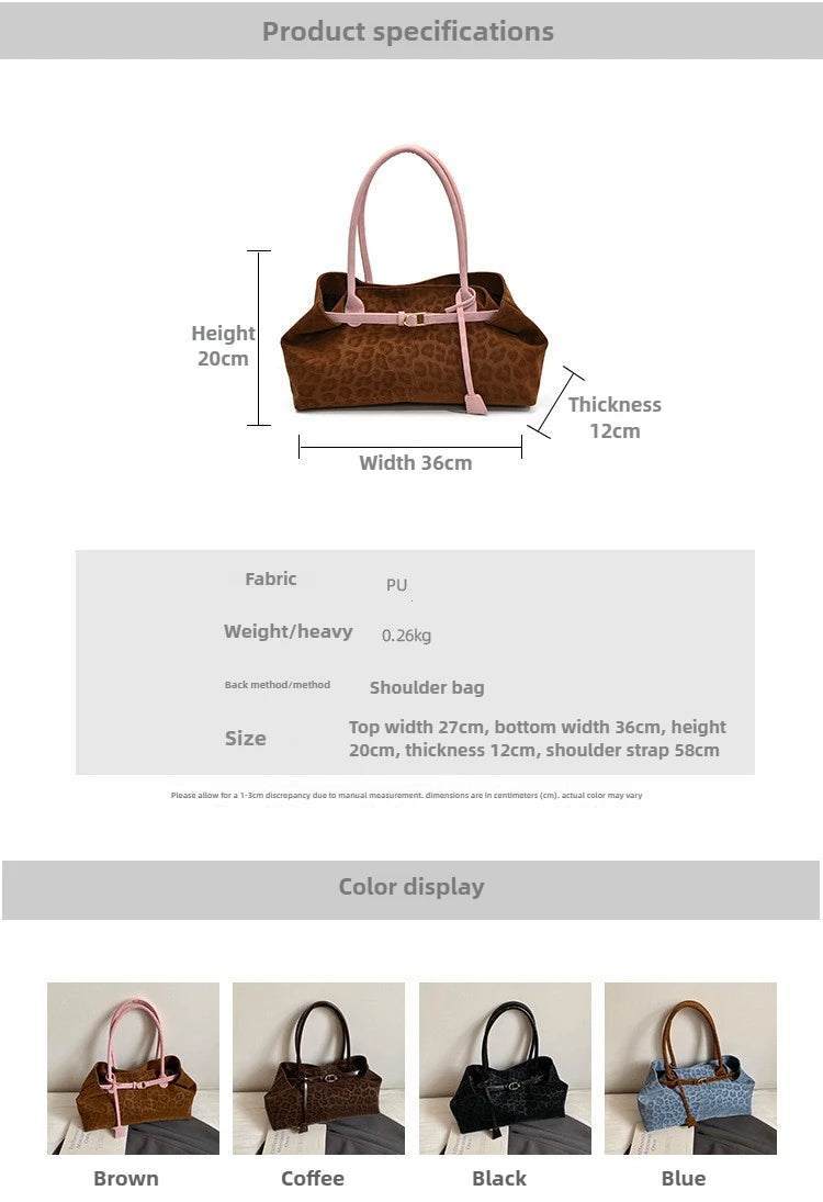 Leopard Print Slouchy Tote Bag