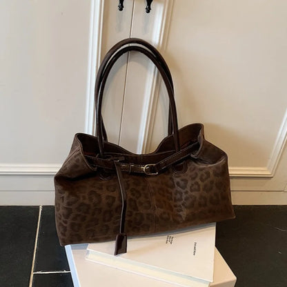 Leopard Print Slouchy Tote Bag