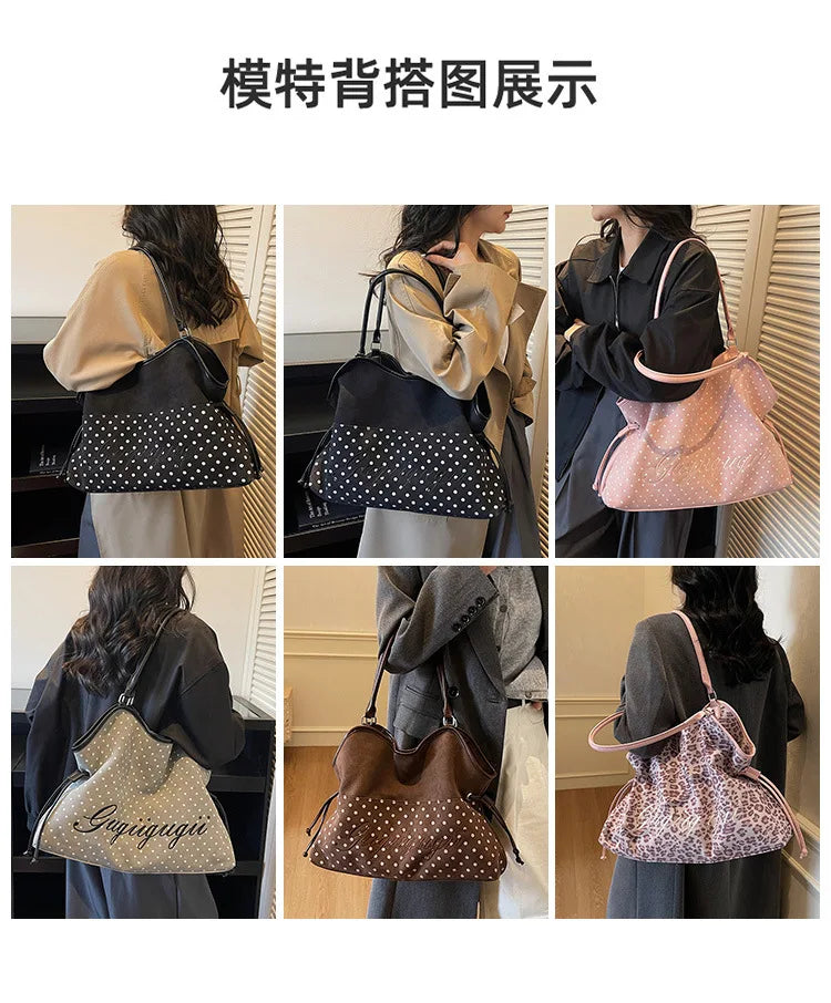 Polka Dot Hobo Shoulder Bag