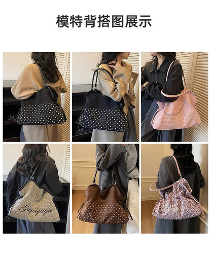 Polka Dot Hobo Shoulder Bag