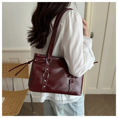 Women's Retro Leather Tote Bag