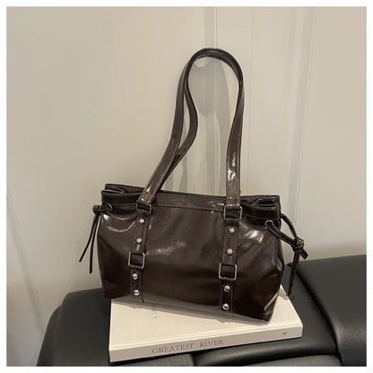 Women's Retro Leather Tote Bag