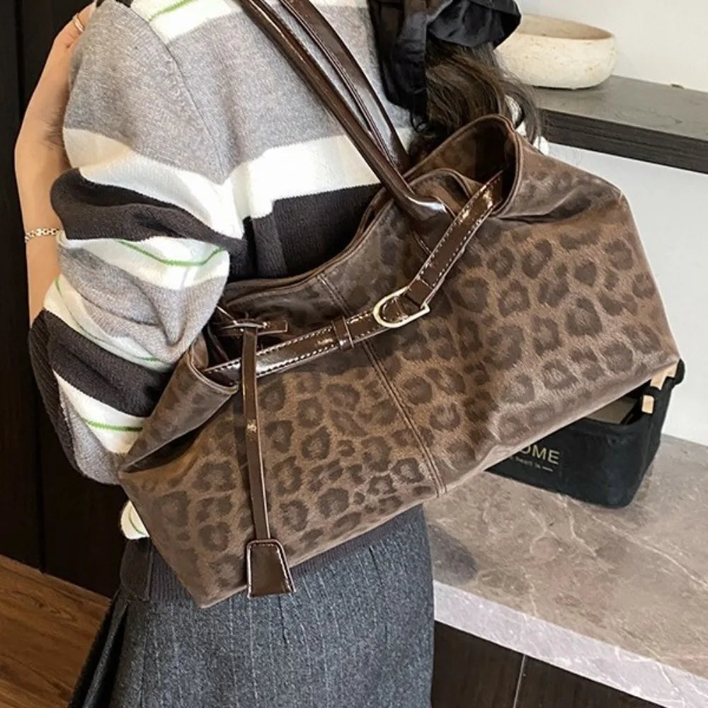 Leopard Print Slouchy Tote Bag