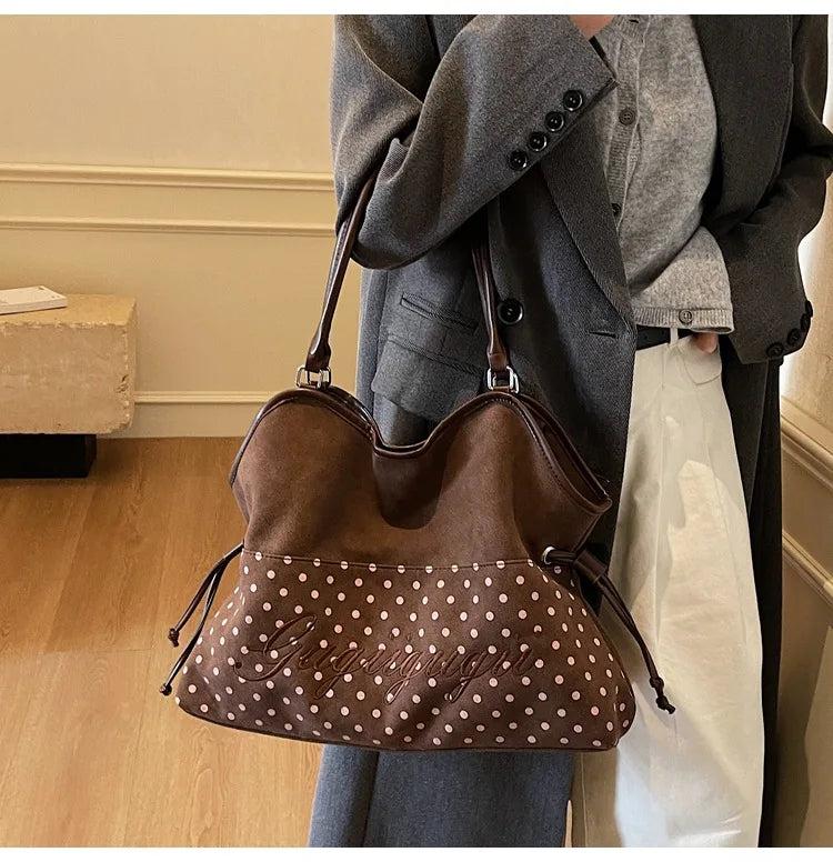 Polka Dot Hobo Shoulder Bag