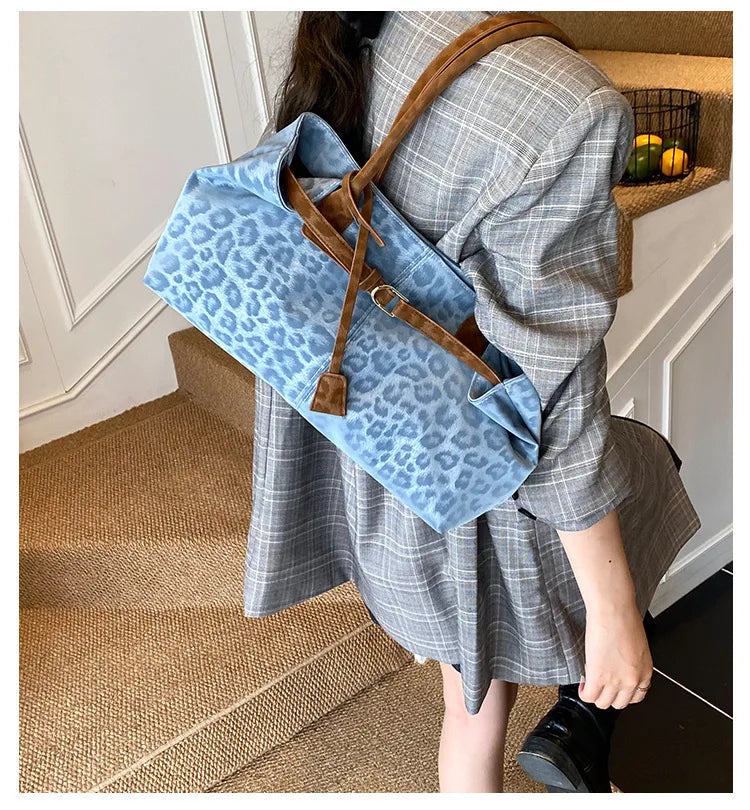 Leopard Print Slouchy Tote Bag